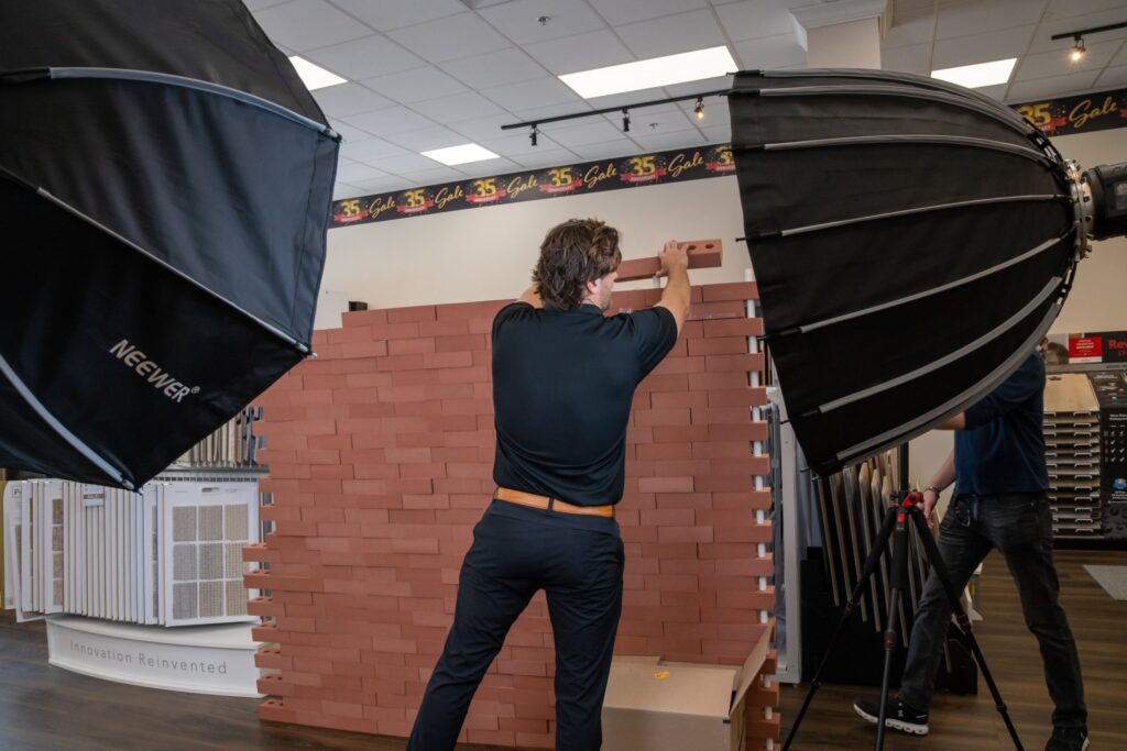 Crew checking the monitor
